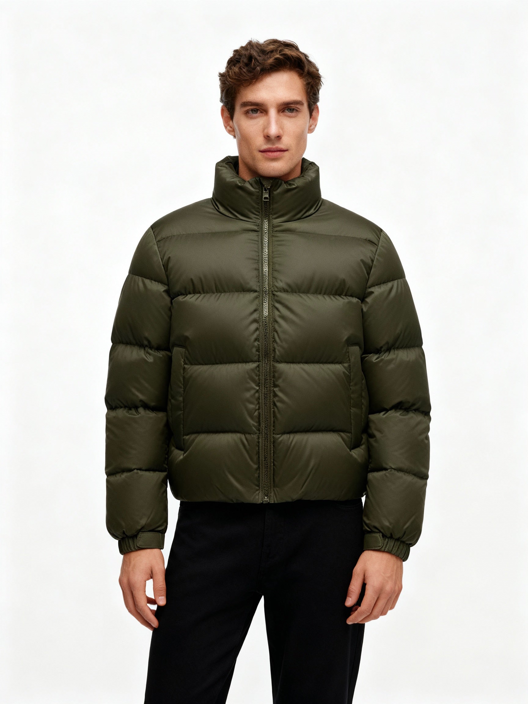 Herren Pufferjacke aus Entenfedern mit Wärme & Kapuze | WW