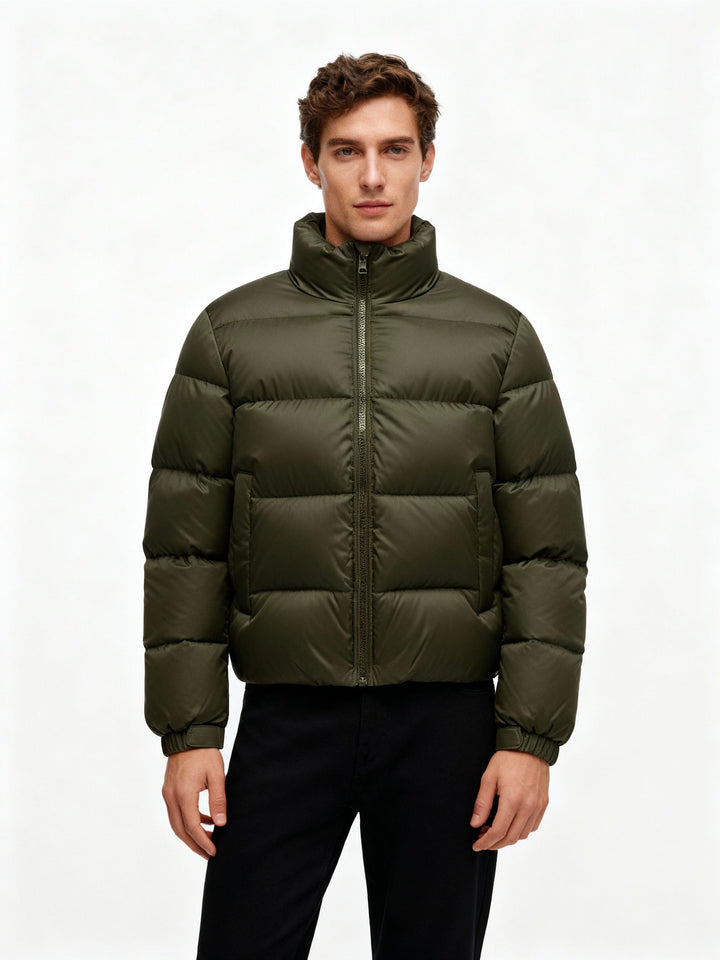 Herren Pufferjacke aus Entenfedern mit Wärme & Kapuze | W&W Mode