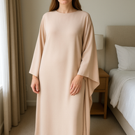 Elegantes Maxikleid mit Rundhalsausschnitt & weiten Ärmeln – Damen Abendkleid mit hoher Taille, langes Kleid für festliche Anlässe