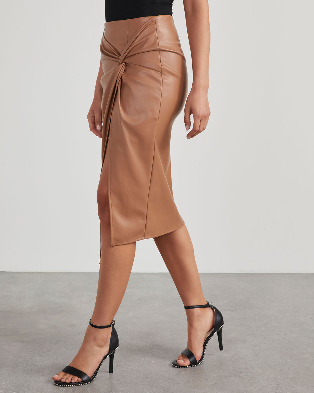 W&W Mode Lederrock | Stylischer öku Lederrock mit Schlitz für Frauen