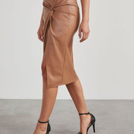 WW Lederrock | Stylischer öku Lederrock mit Schlitz für Frauen