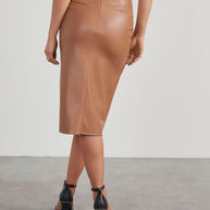WW Lederrock | Stylischer öku Lederrock mit Schlitz für Frauen