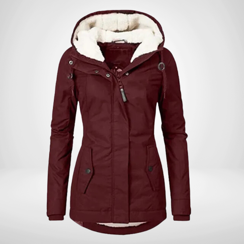 Winterjacke | Warmer Parkamantel mit Kapuze für Frauen