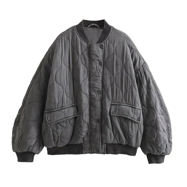 W&W Mode - Wattierte Bomberjacke mit Steppdesign und Rippbündchen