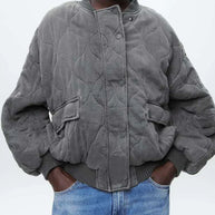 WW - Wattierte Bomberjacke mit Steppdesign und Rippbündchen