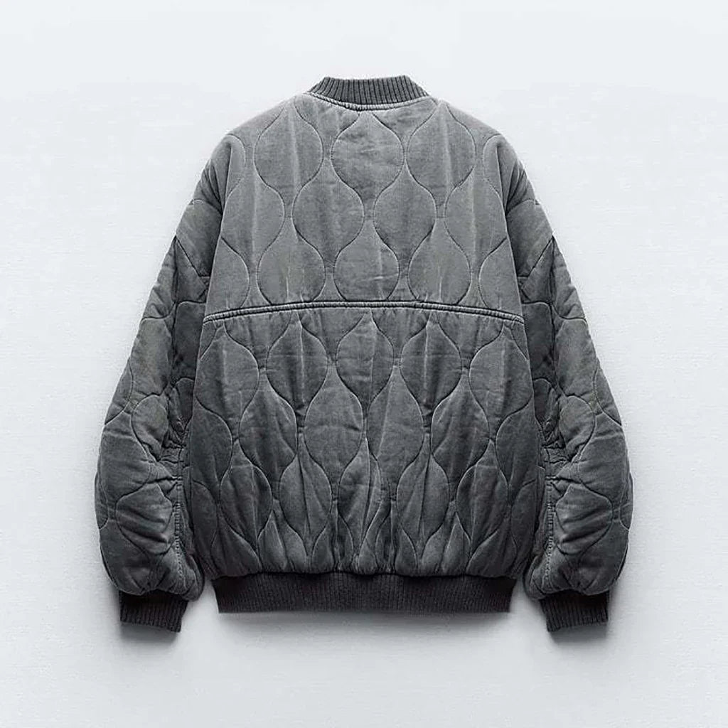 WW - Wattierte Bomberjacke mit Steppdesign und Rippbündchen