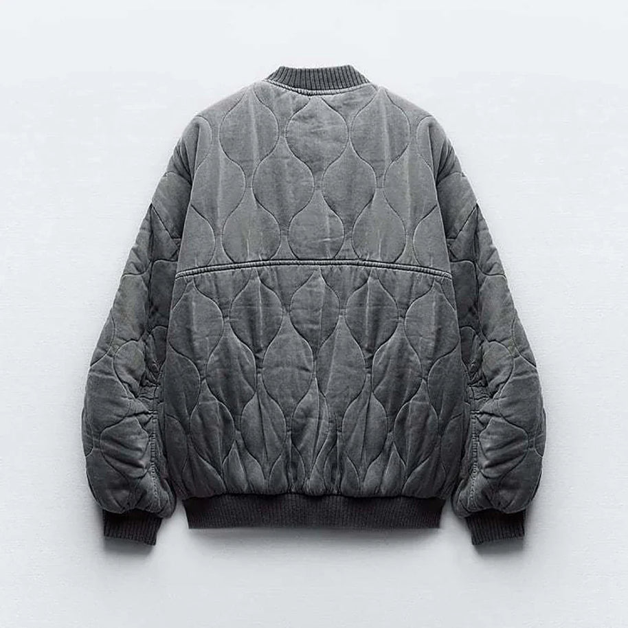 WW - Wattierte Bomberjacke mit Steppdesign und Rippbündchen