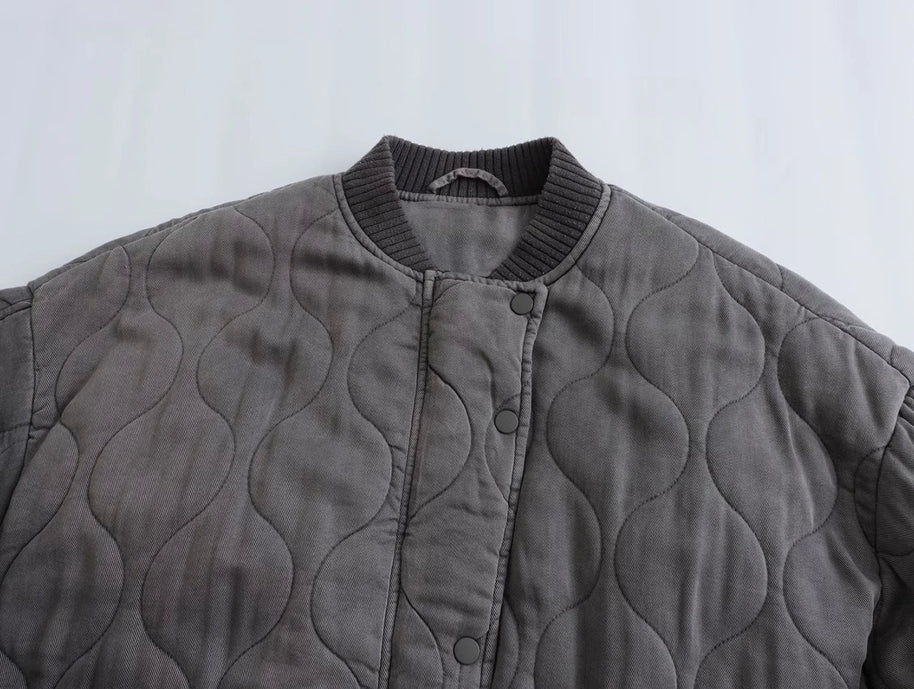 WW | Lockere Graue Bomberjacke Für Damen