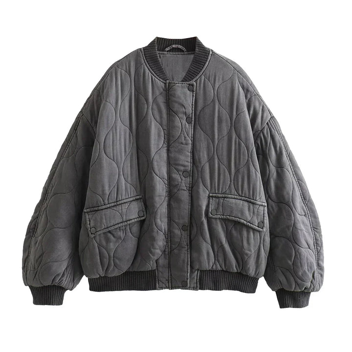 W&W Mode - Wattierte Bomberjacke mit Steppdesign und Rippbündchen
