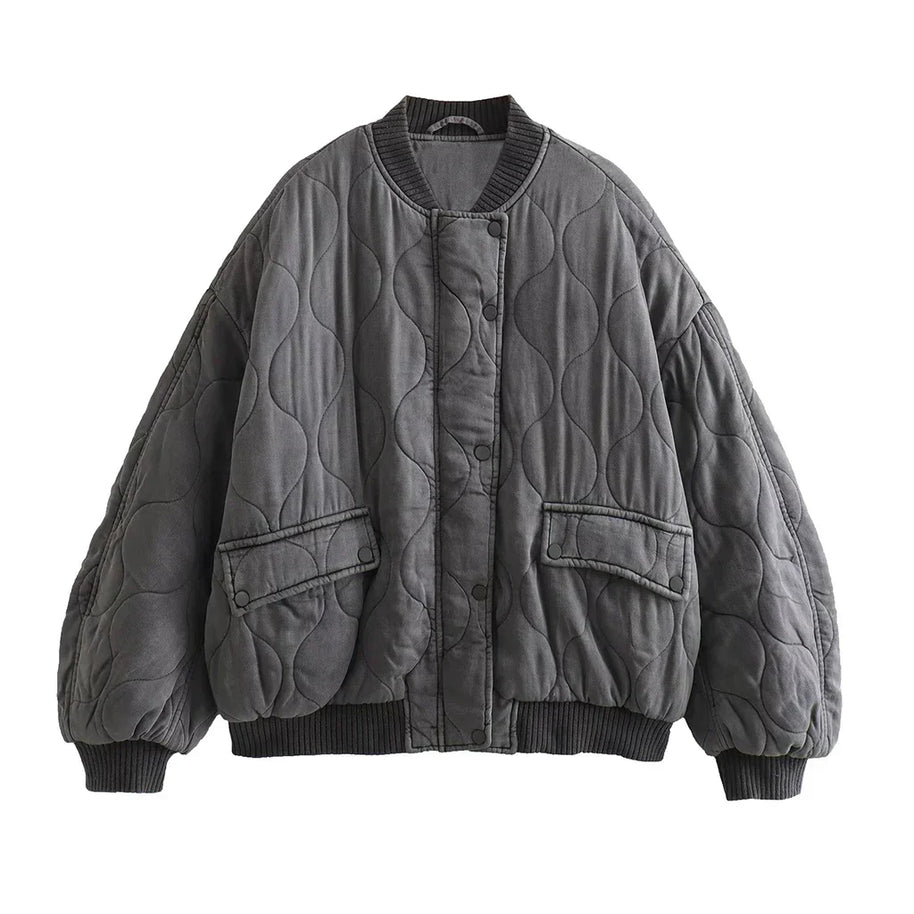 WW - Wattierte Bomberjacke mit Steppdesign und Rippbündchen