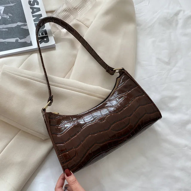 WW – Damen-Umhängetasche im Retro-Stil aus Leder