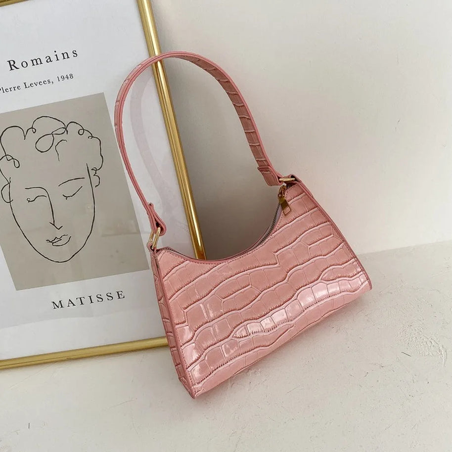 WW – Damen-Umhängetasche im Retro-Stil aus Leder