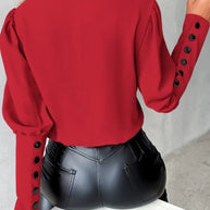 WW Top | Elegante trendige Bluse mit V-Ausschnitt und langen Ärmeln