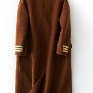 WW | Schokoladen-Wollübermantel trendiger Übergröße langreversibler Mantel mit offener Rückseite Mäntel