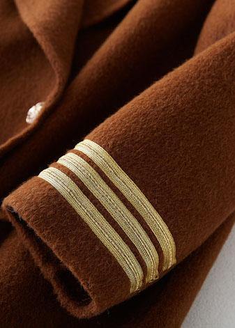 WW | Schokoladen-Wollübermantel trendiger Übergröße langreversibler Mantel mit offener Rückseite Mäntel