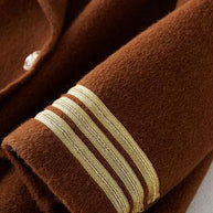 WW | Schokoladen-Wollübermantel trendiger Übergröße langreversibler Mantel mit offener Rückseite Mäntel