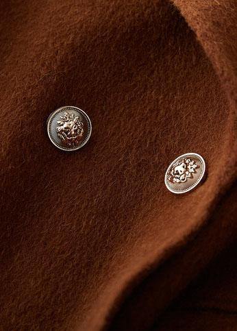 WW | Schokoladen-Wollübermantel trendiger Übergröße langreversibler Mantel mit offener Rückseite Mäntel