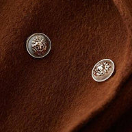 WW | Schokoladen-Wollübermantel trendiger Übergröße langreversibler Mantel mit offener Rückseite Mäntel