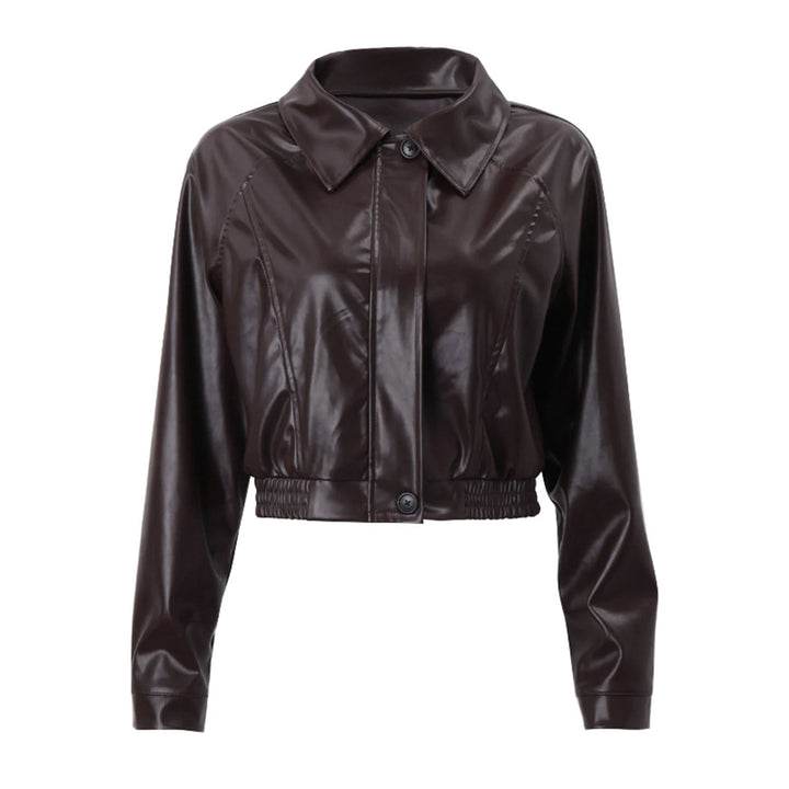 W&W Mode - Damen kurze Kunstlederjacke