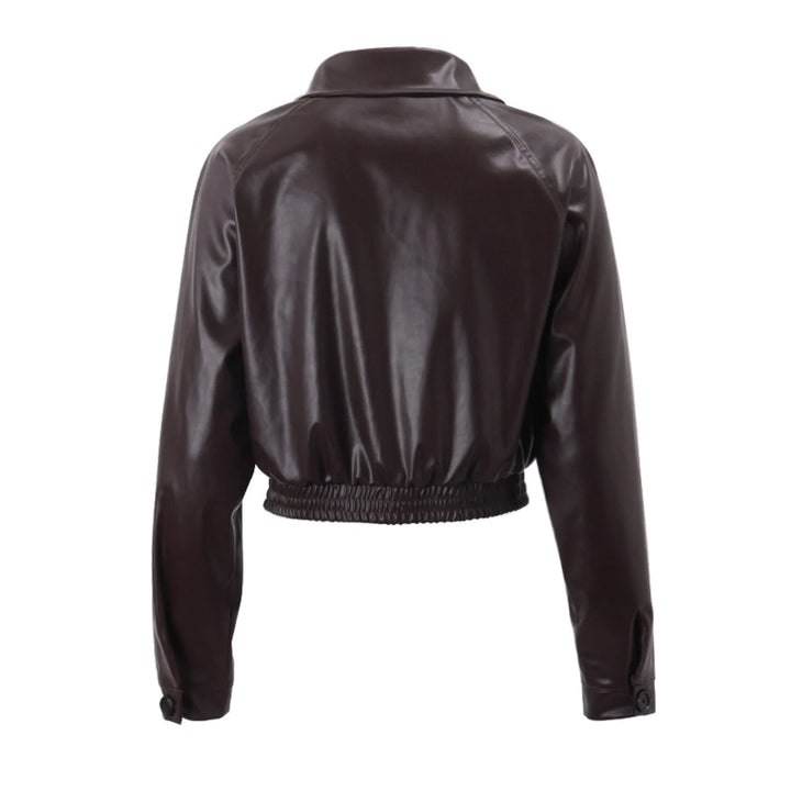 W&W Mode - Damen kurze Kunstlederjacke