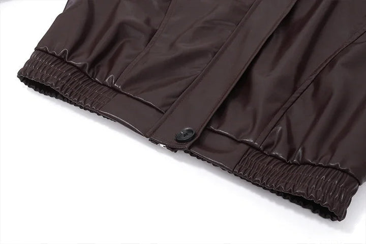 W&W Mode - Damen kurze Kunstlederjacke