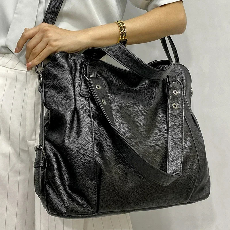W&W Mode – Hobo-Schultertasche aus Leder für Damen