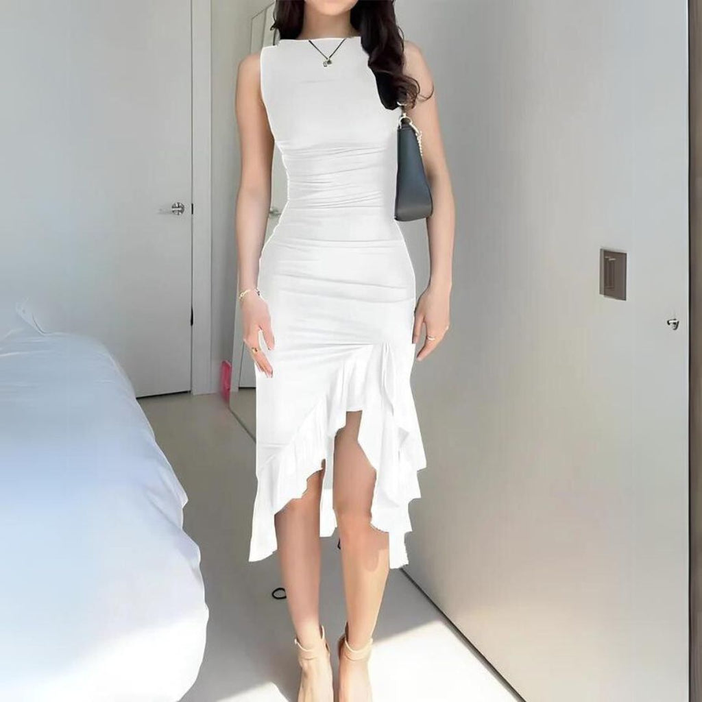 WW - Elegantes Bodycon-Kleid mit Rüschen