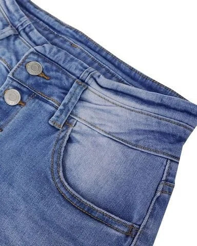 WW | Jeans gewaschen Knopf Damenjeans Jeans mit hoher Taille