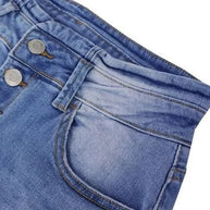 WW | Jeans gewaschen Knopf Damenjeans Jeans mit hoher Taille