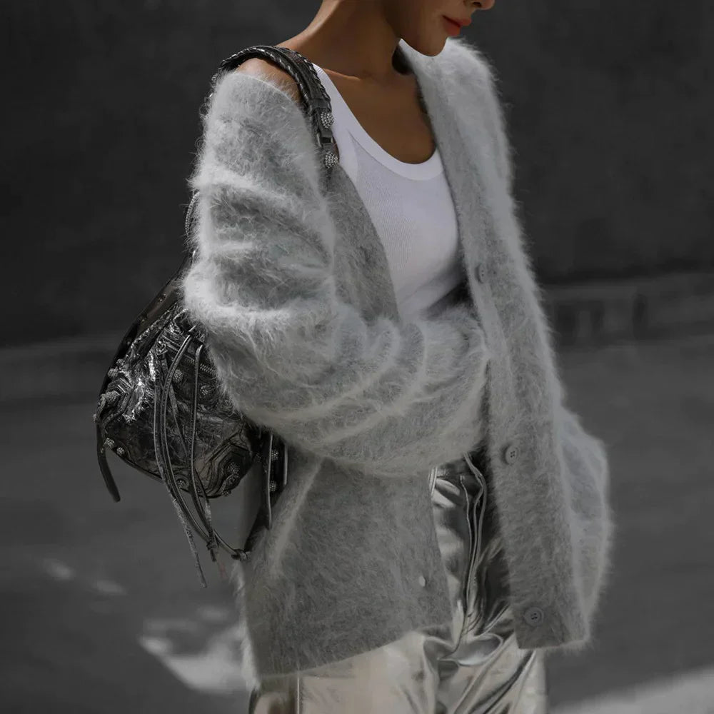 WW | Strickjacke übergroße Damen Strickjacke mit Knöpfen