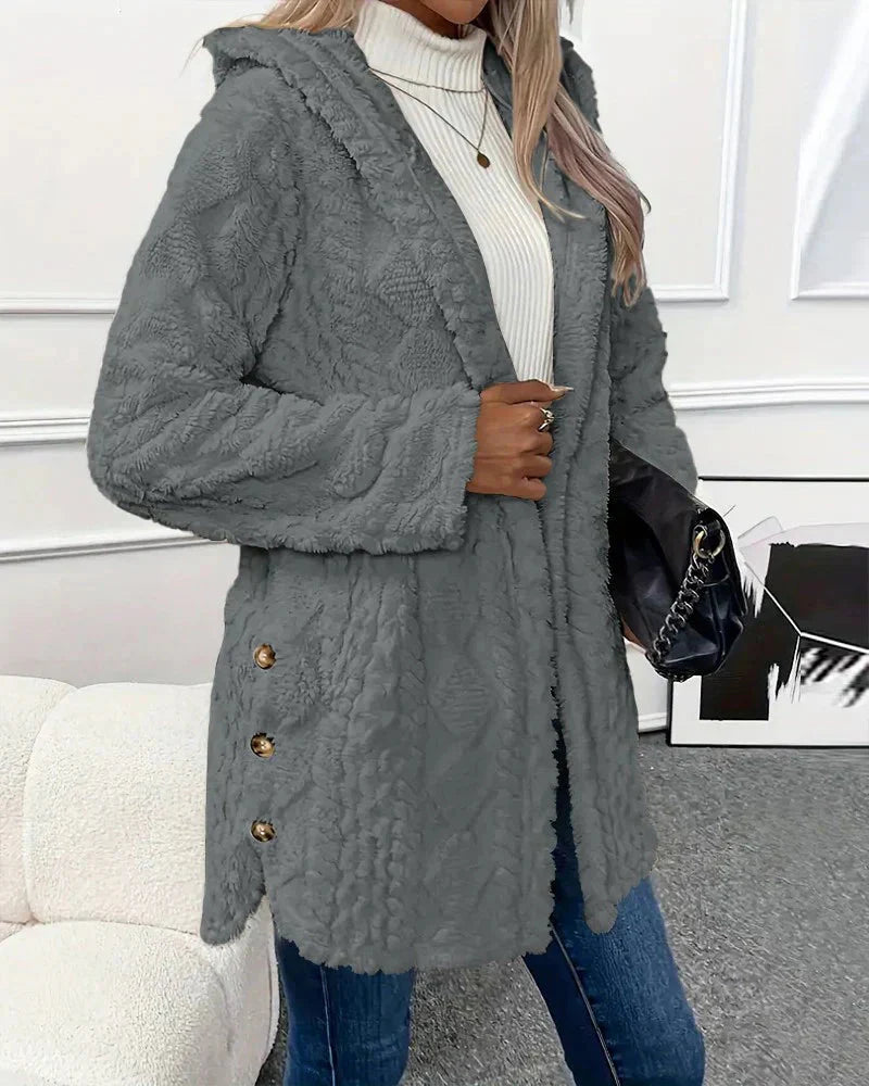 WW | Strickjacke Mit Kapuze Mittellang Strickjacke Damen Strickjacke