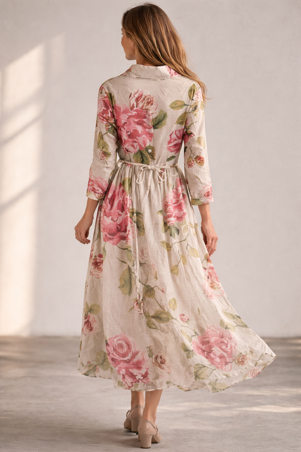 W&W Mode | Elegantes Blumenkleid mit Knopfleiste für Damen