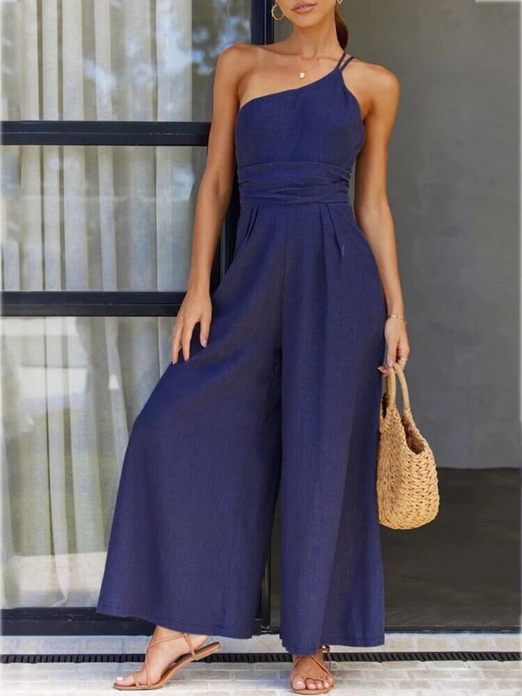 WW | Rückenausschnitt Doppelte Bande Jumpsuit