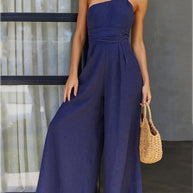 WW | Rückenausschnitt Doppelte Bande Jumpsuit
