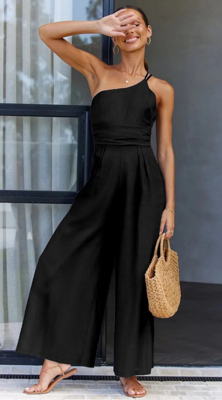 WW | Rückenausschnitt Doppelte Bande Jumpsuit