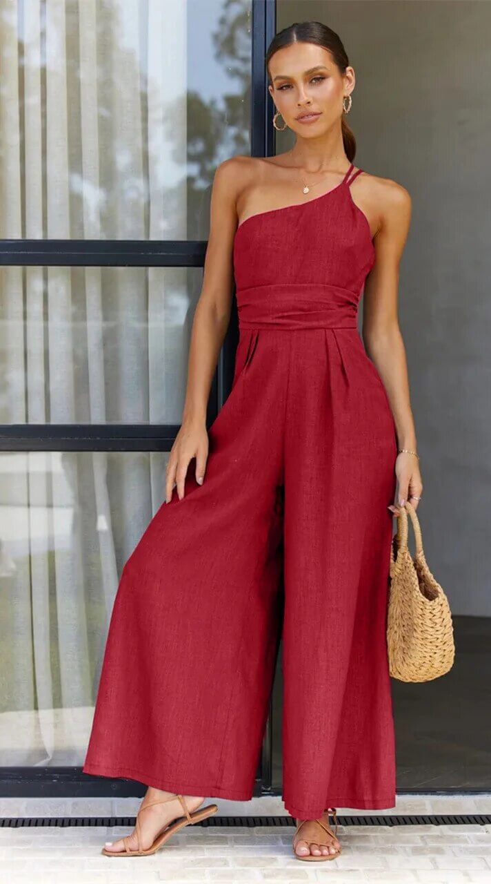 WW | Rückenausschnitt Doppelte Bande Jumpsuit