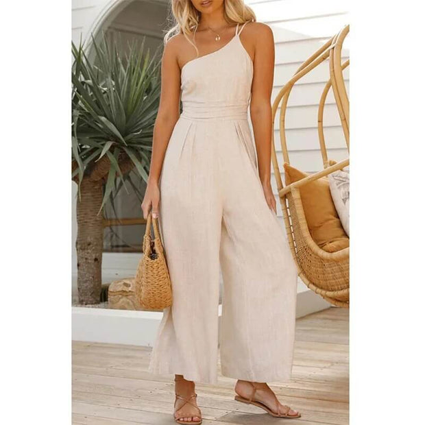 WW | Rückenausschnitt Doppelte Bande Jumpsuit