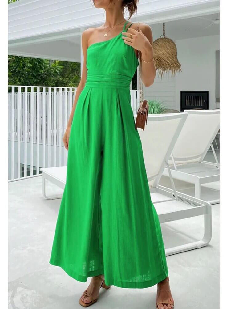 WW | Rückenausschnitt Doppelte Bande Jumpsuit