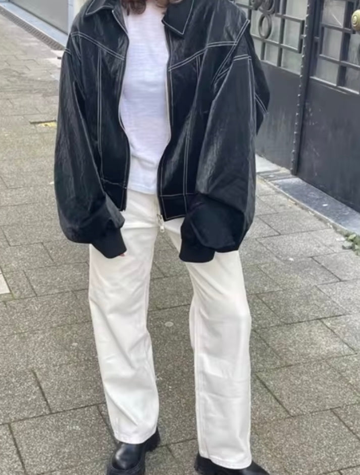 WW | Lederbomberjacke Im Vintage-Stil