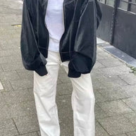WW | Lederbomberjacke Im Vintage-Stil