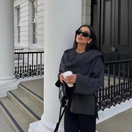 WW | Eleganter Woll-Trenchcoat mit Schal-Set