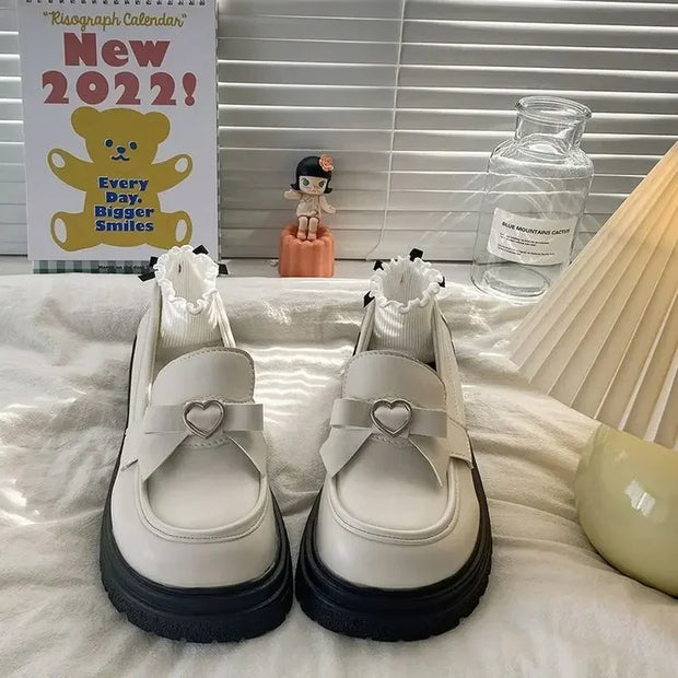 WW | Schicke Loafer mit Herz-Schnalle und Tartan-Futter