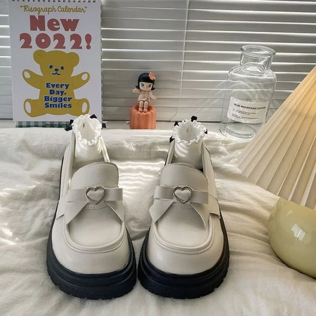 WW | Schicke Loafer mit Herz-Schnalle und Tartan-Futter