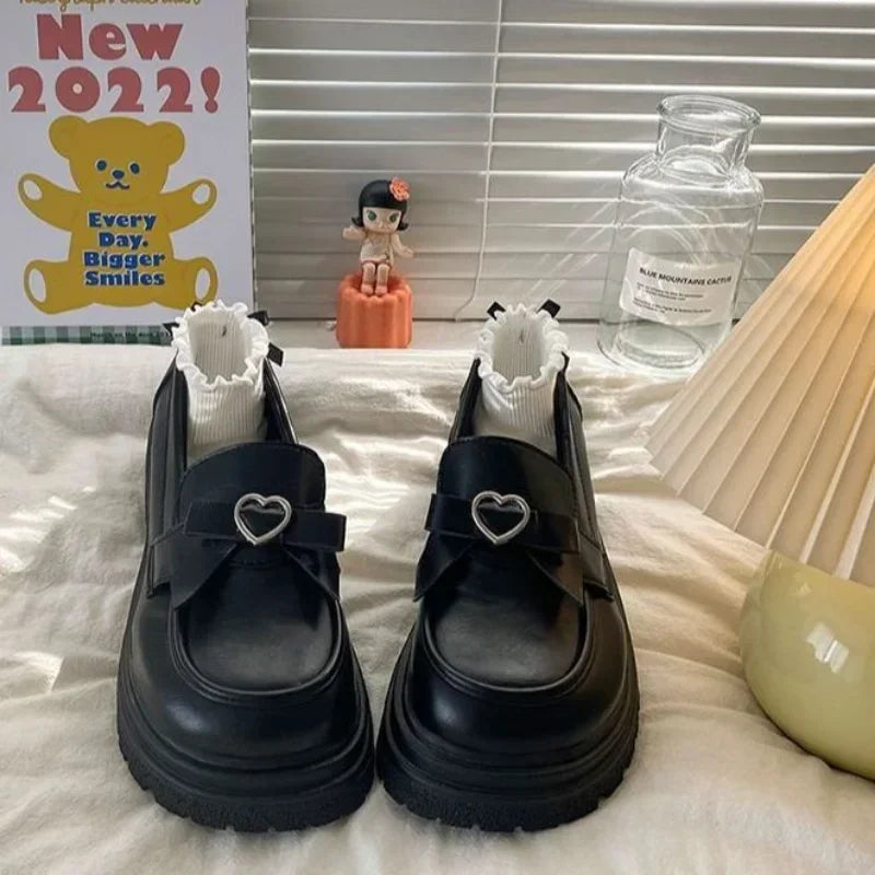 WW | Schicke Loafer mit Herz-Schnalle und Tartan-Futter