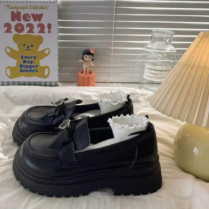W&W Mode | Schicke Loafer mit Herz-Schnalle und Tartan-Futter
