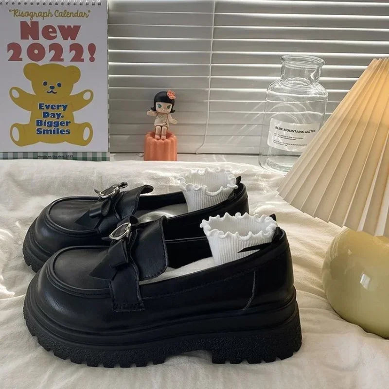 WW | Schicke Loafer mit Herz-Schnalle und Tartan-Futter