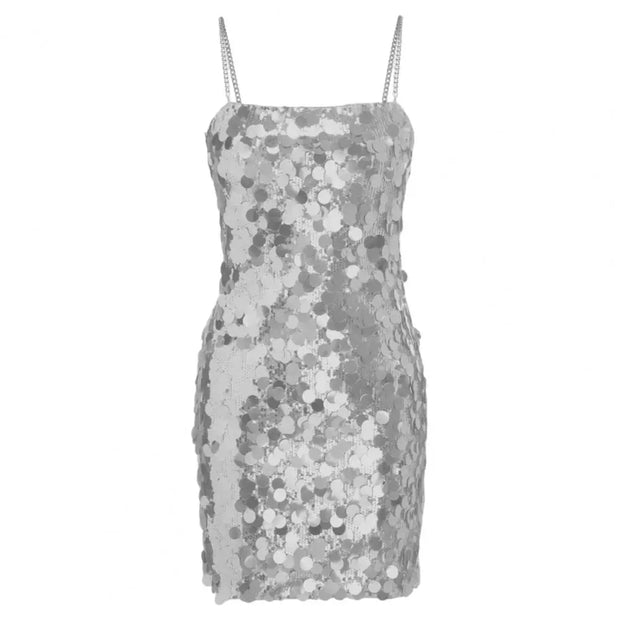 WW | Metallisches Pailletten-Minikleid