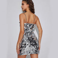 WW | Metallisches Pailletten-Minikleid