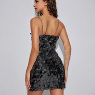 WW | Metallisches Pailletten-Minikleid