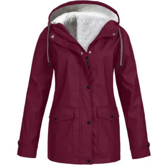 und wasserdichte Outdoor-Jacke mit Fleece-Futter